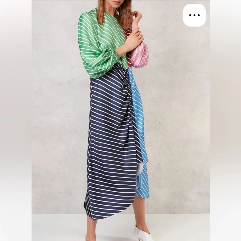 TIBI Delfina Colorblock Striped Dress - Picture 2 of 6